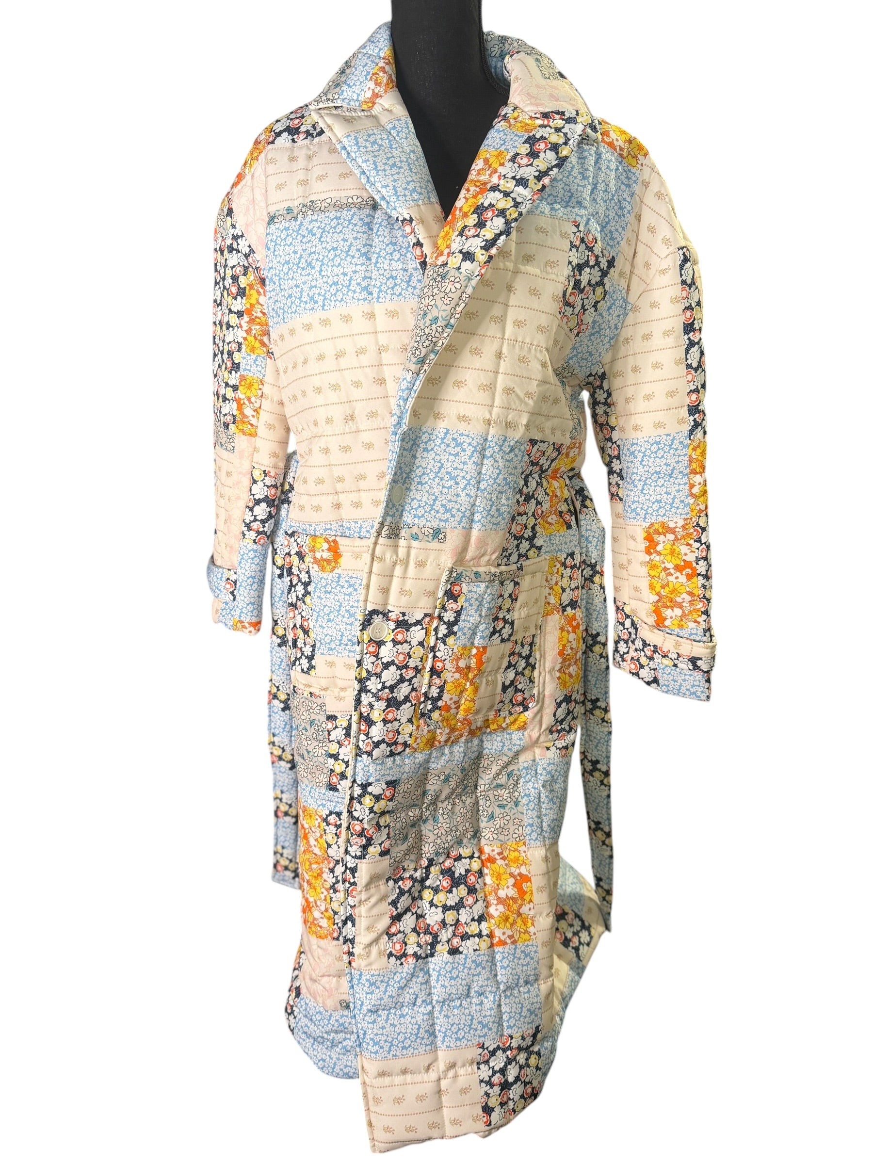 Patchwork Quilted Wrap Coat - The Vault by Sacha