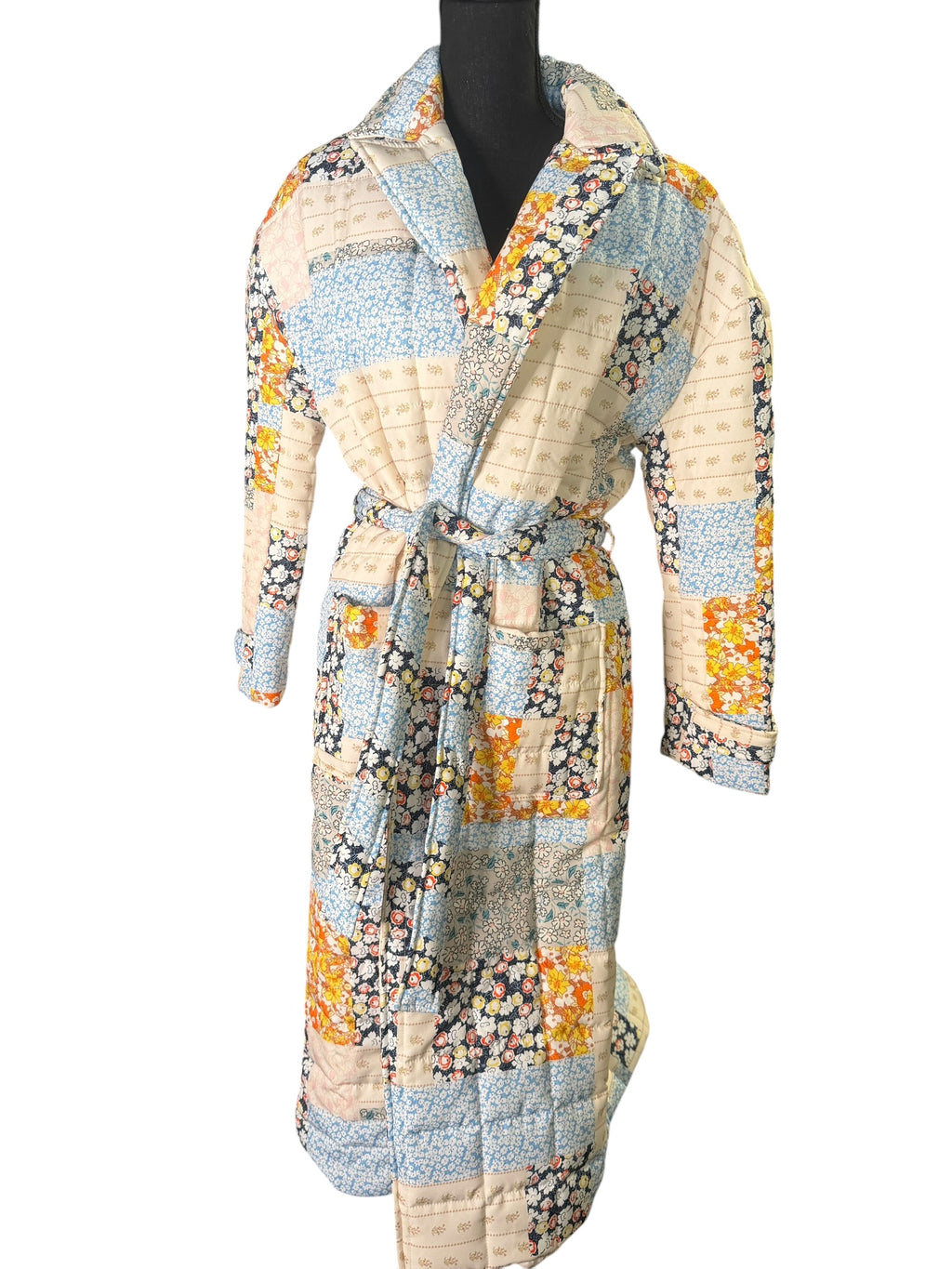 Patchwork Quilted Wrap Coat - The Vault by Sacha