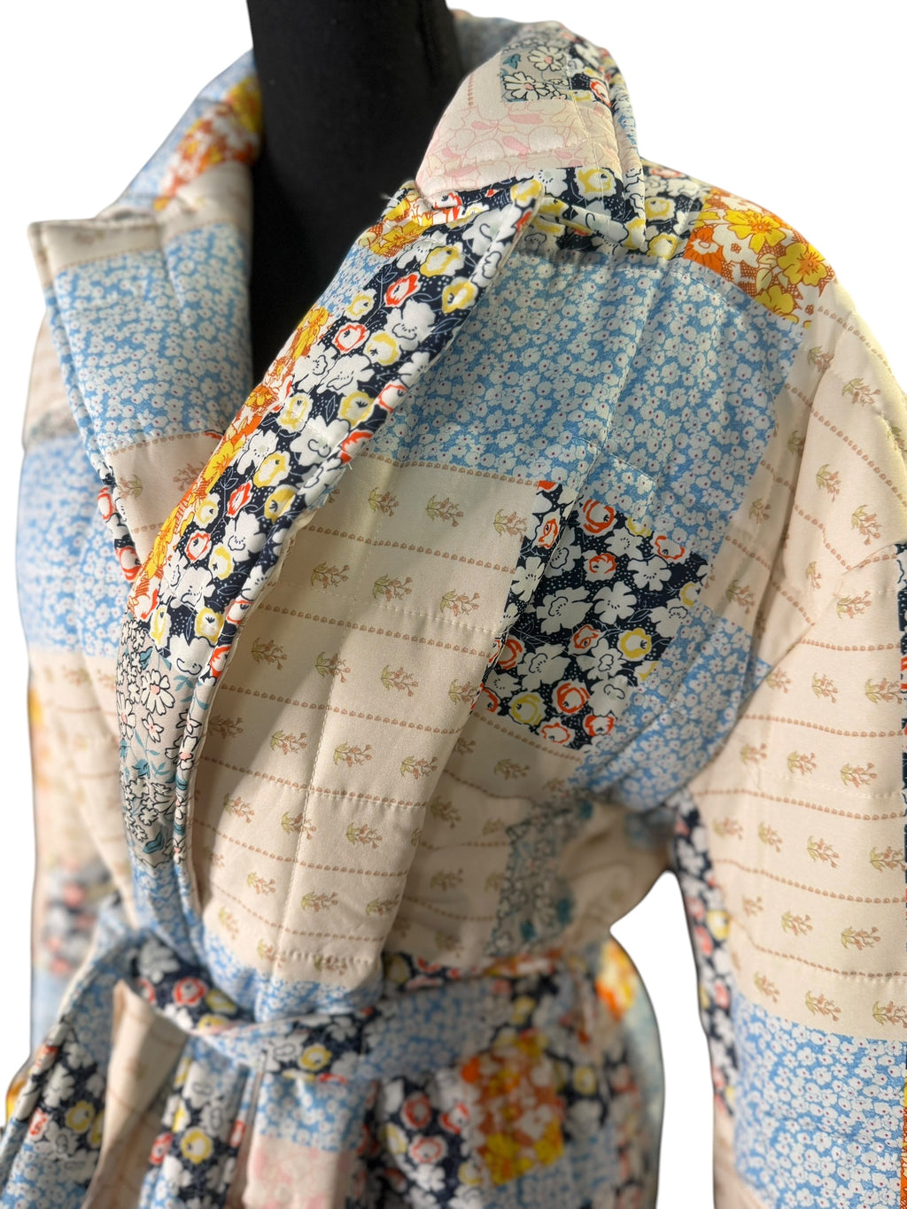 Patchwork Quilted Wrap Coat - The Vault by Sacha