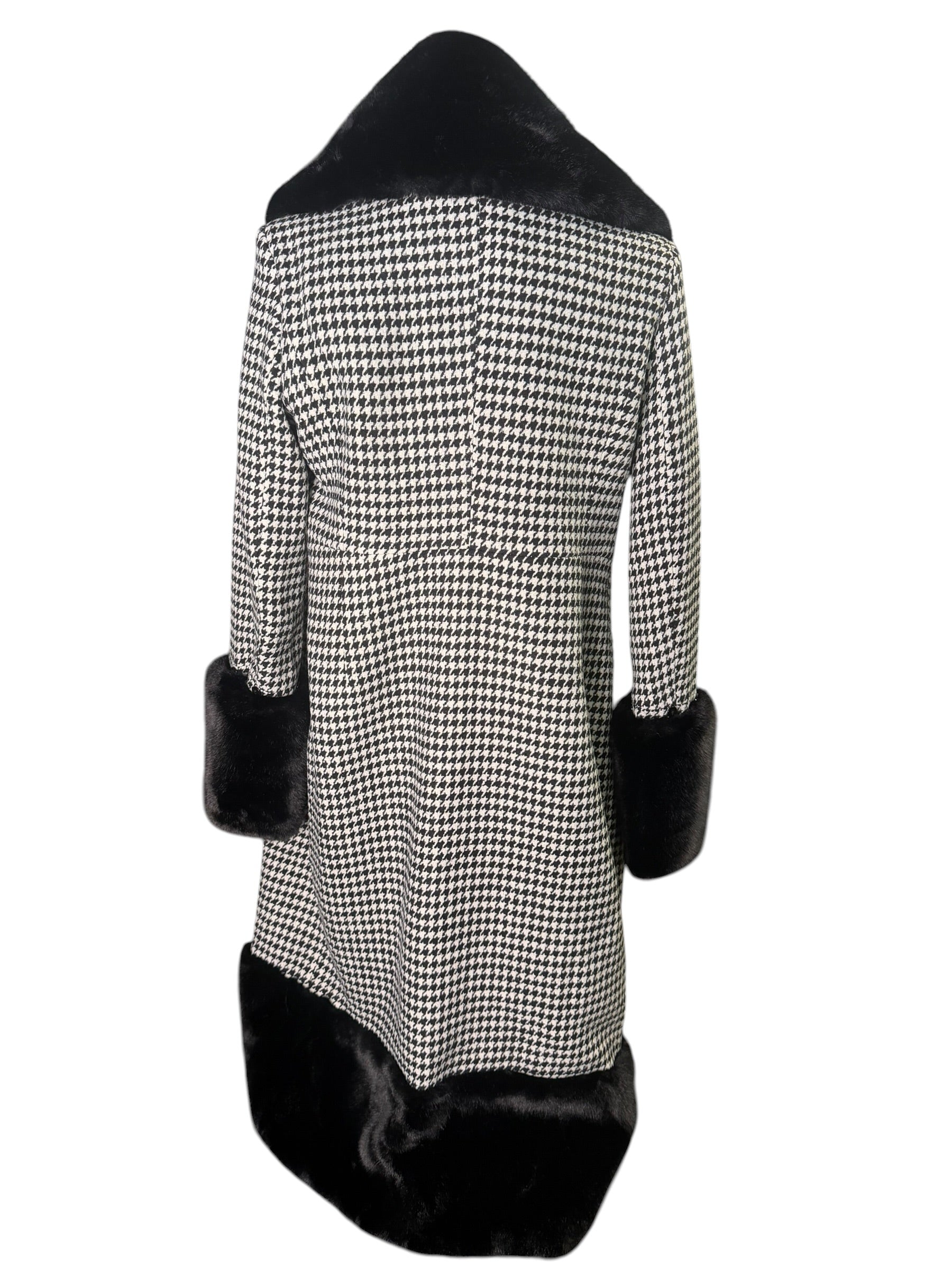 Fur Sleeve Houndstooth Trench - The Vault by Sacha