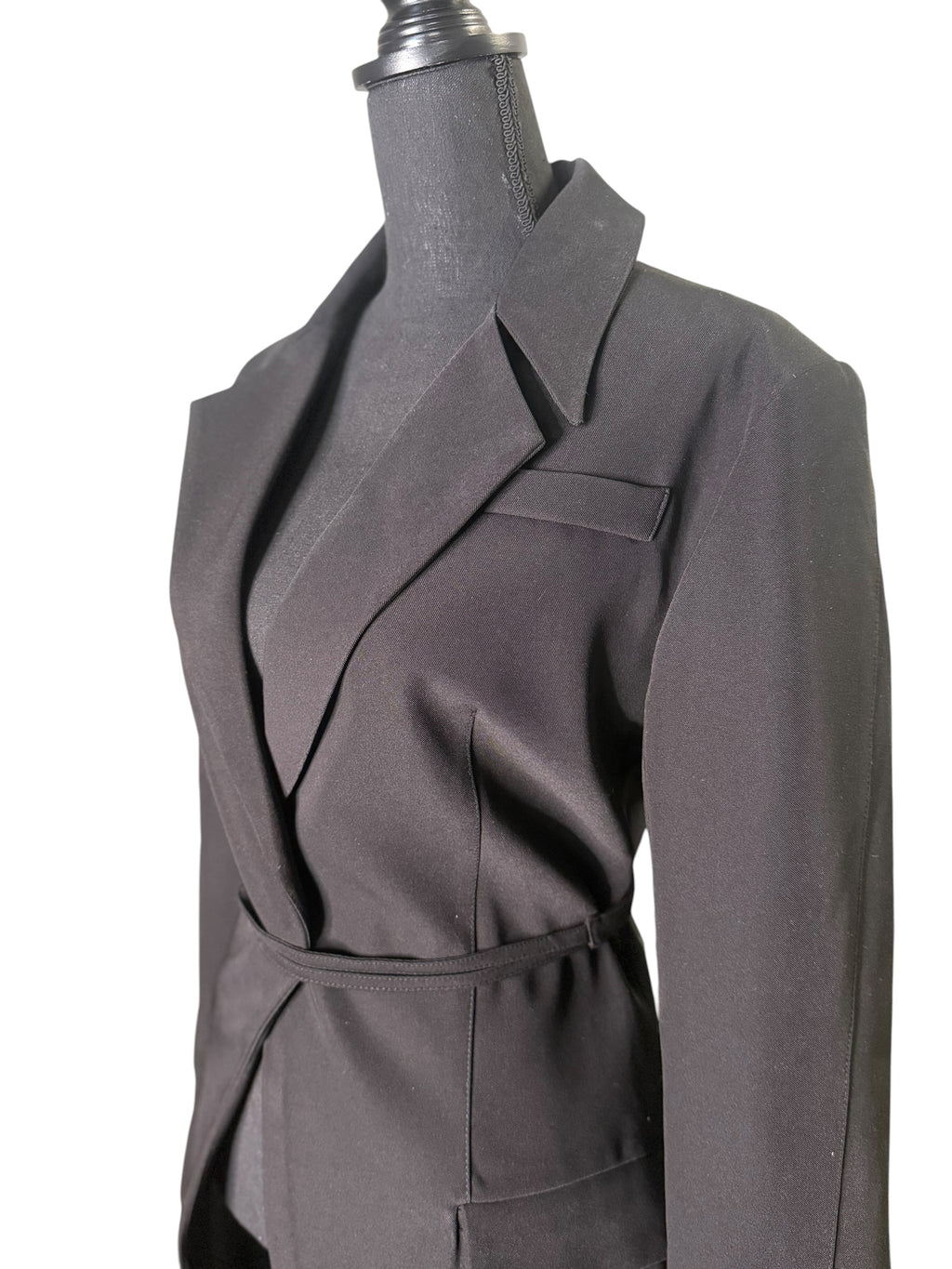 Backless Belted Blazer (Black) - The Vault by Sacha