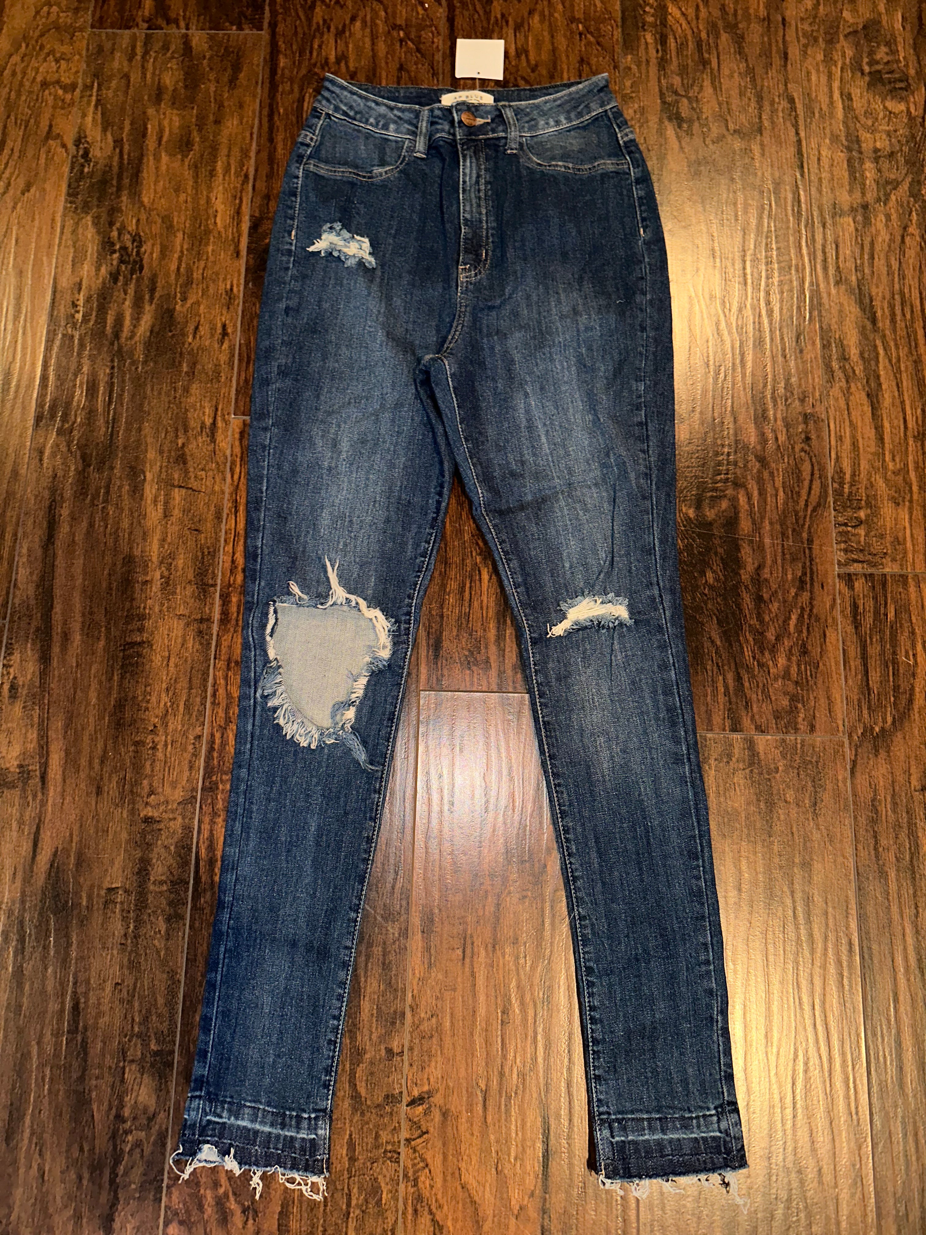 AP Blue High Waisted Stretch Skinny Jeans | Size 7