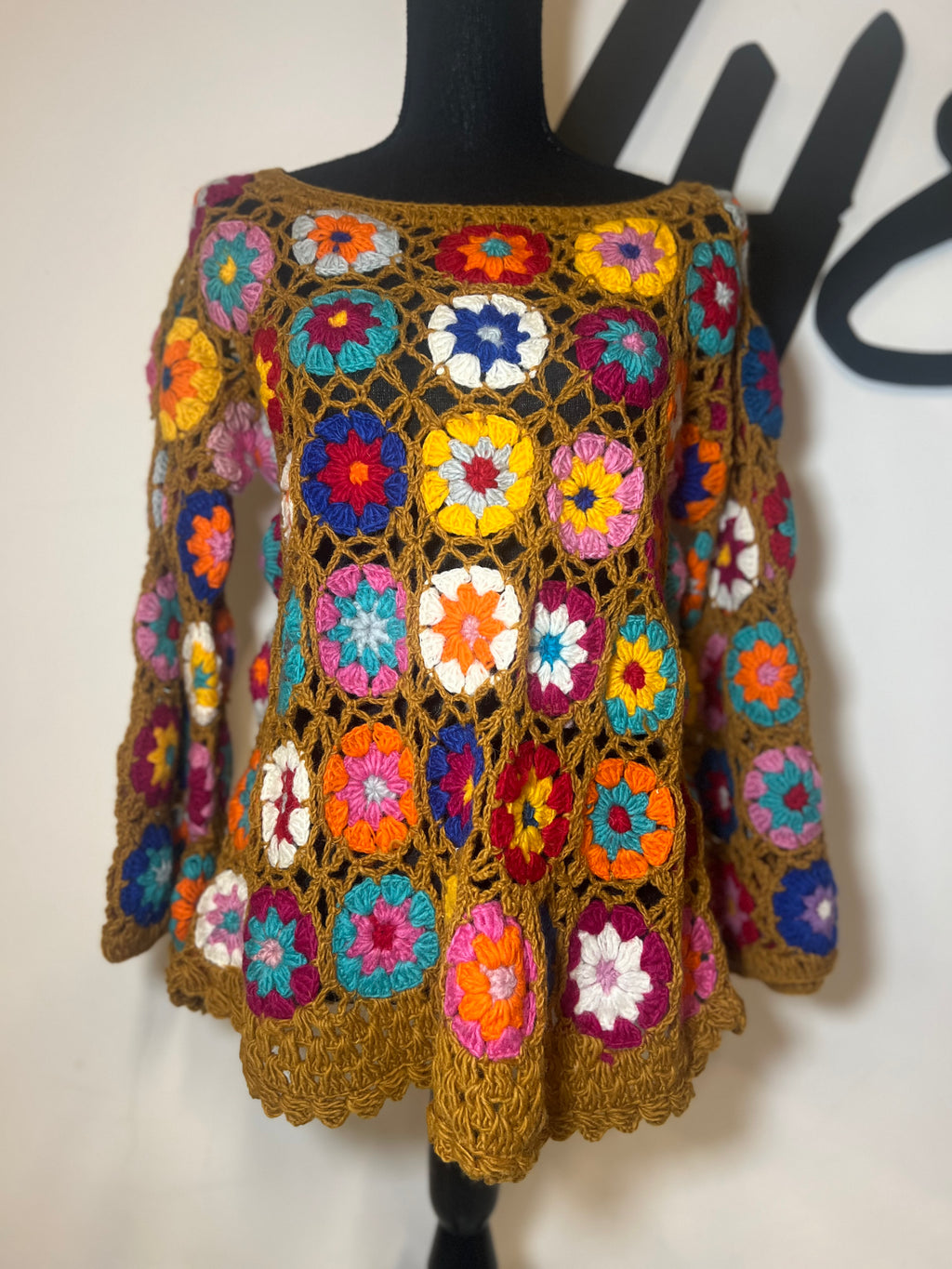 Tan Floral Patchwork Sweater | SIZE S/M | FINAL SALE - The Vault by Sacha