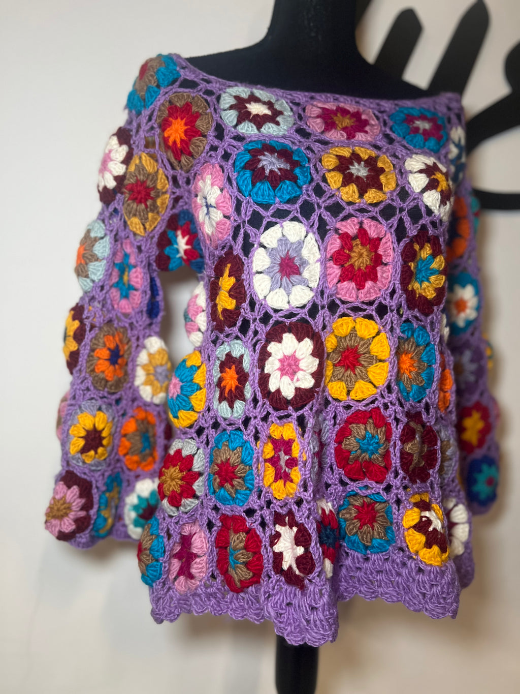 Purple Flower Patchwork Sweater | SIZ E S/M | FINAL SALE - The Vault by Sacha