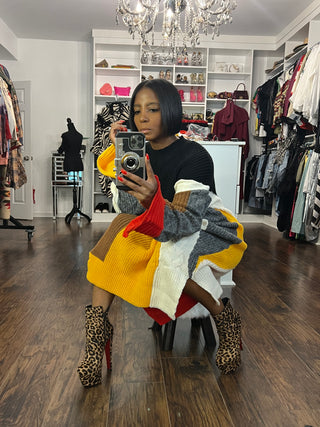 Fire 🔥 Color Block Maxi Sweater Dress - The Vault by Sacha