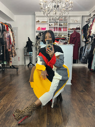 Fire 🔥 Color Block Maxi Sweater Dress - The Vault by Sacha