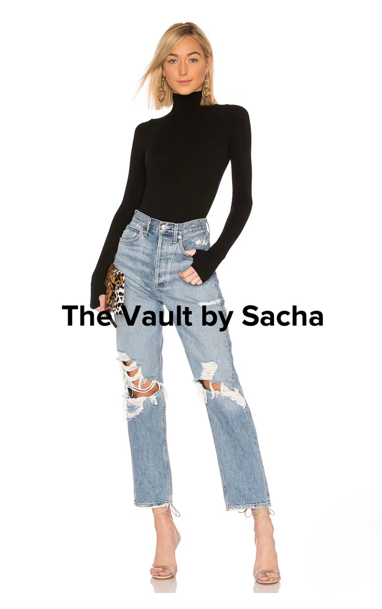 Premium turtleneck bodysuit with thumb holes - The Vault by Sacha