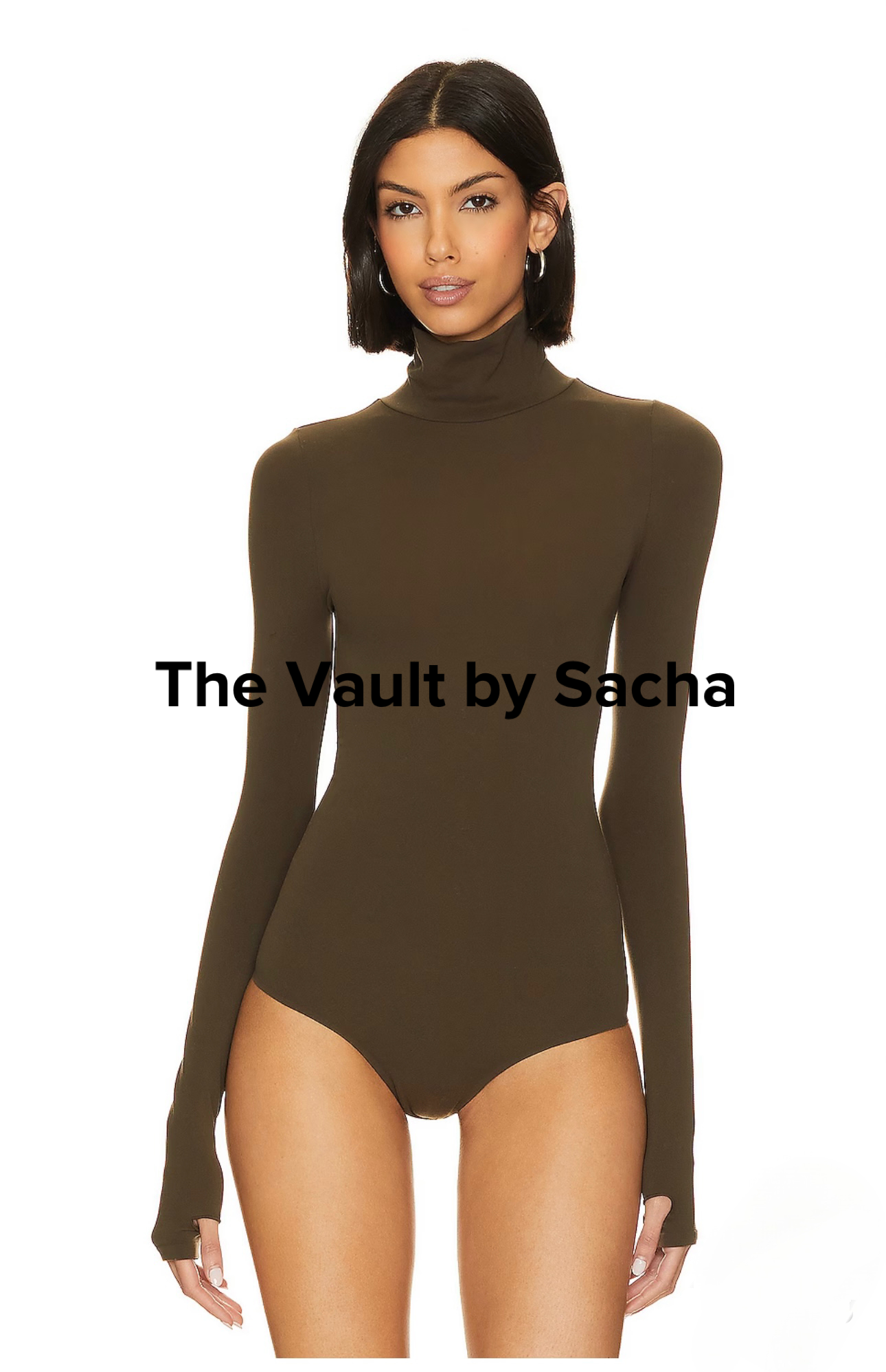 Premium turtleneck bodysuit with thumb holes - The Vault by Sacha