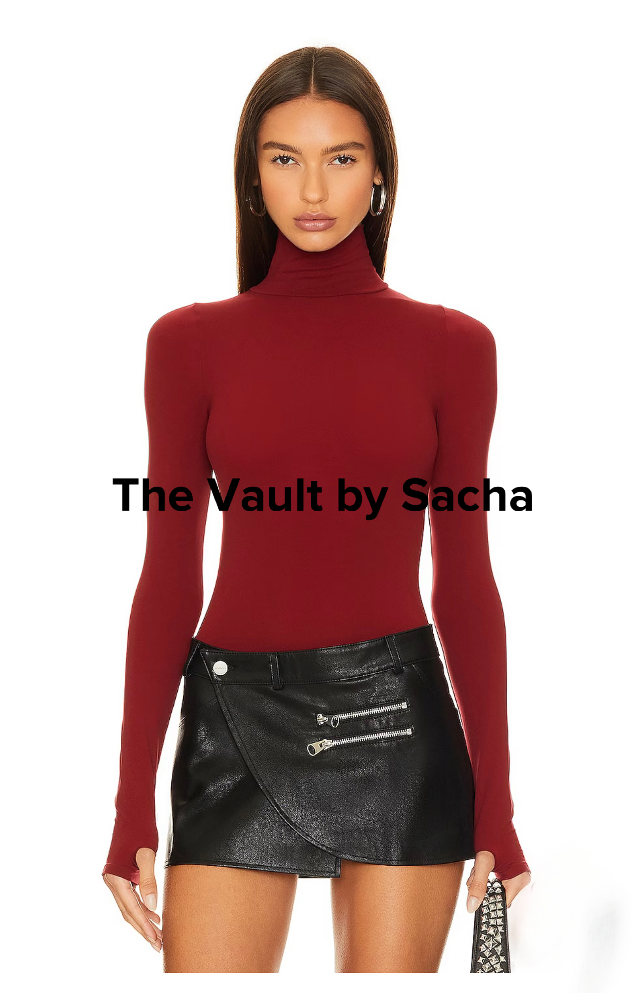 Premium turtleneck bodysuit with thumb holes - The Vault by Sacha