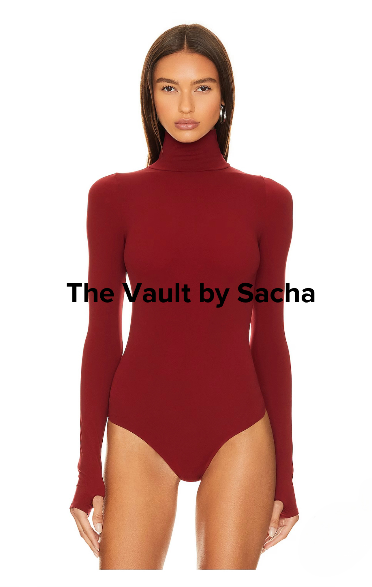 Premium turtleneck bodysuit with thumb holes - The Vault by Sacha