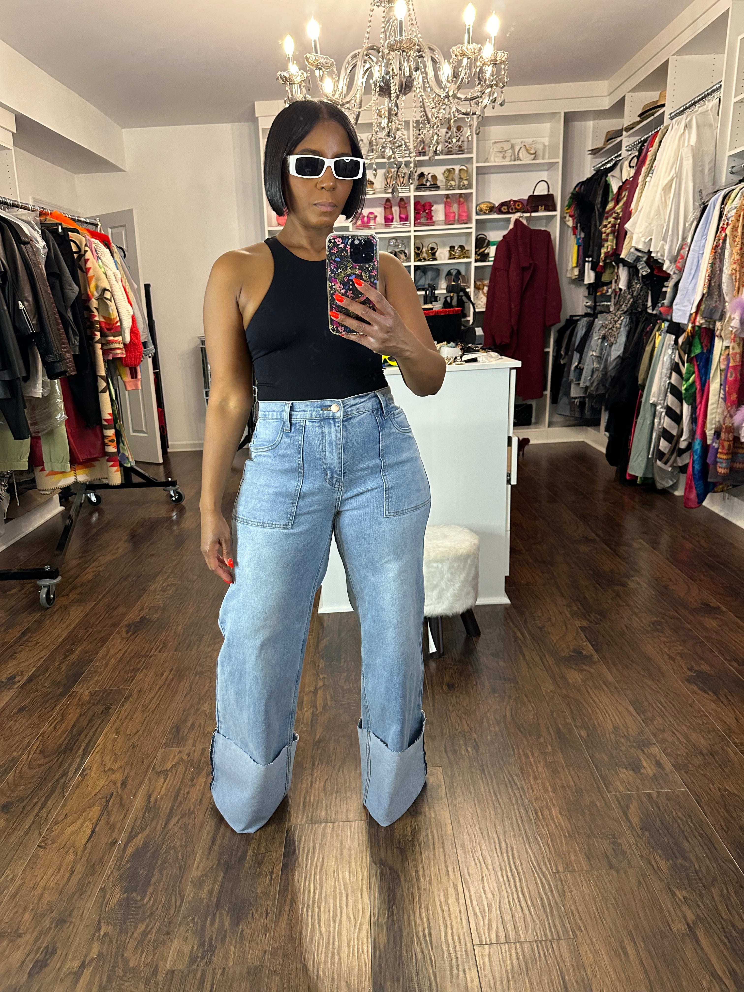 Stretch Wide Leg Cuff Jeans will Restock on 11/10 - The Vault by Sacha