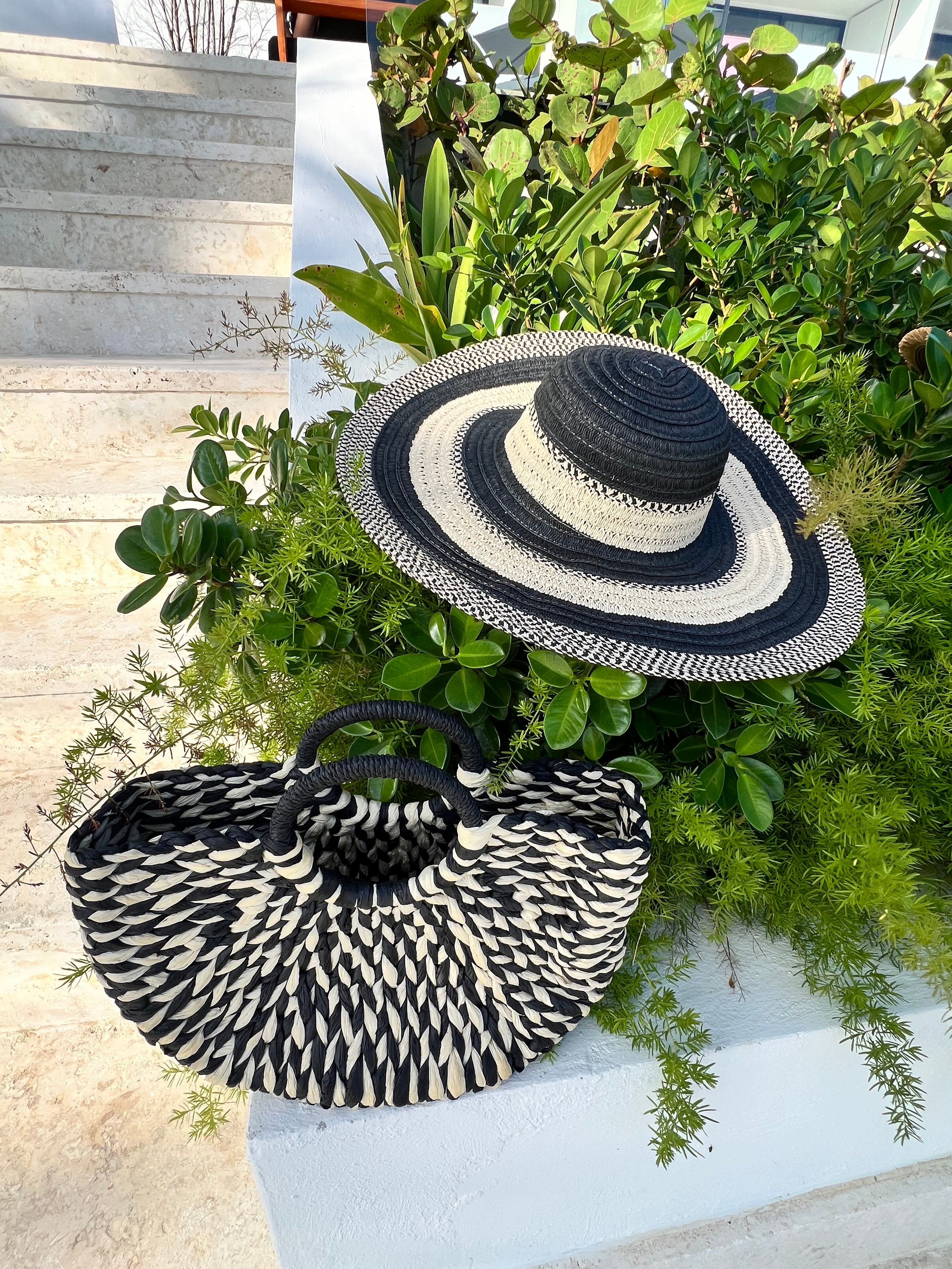 Lulu's Sunshine Sweetness Black Striped Floppy Hat - The Vault by Sacha