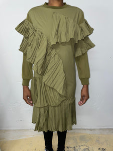 Sage Green Ruffle Dress