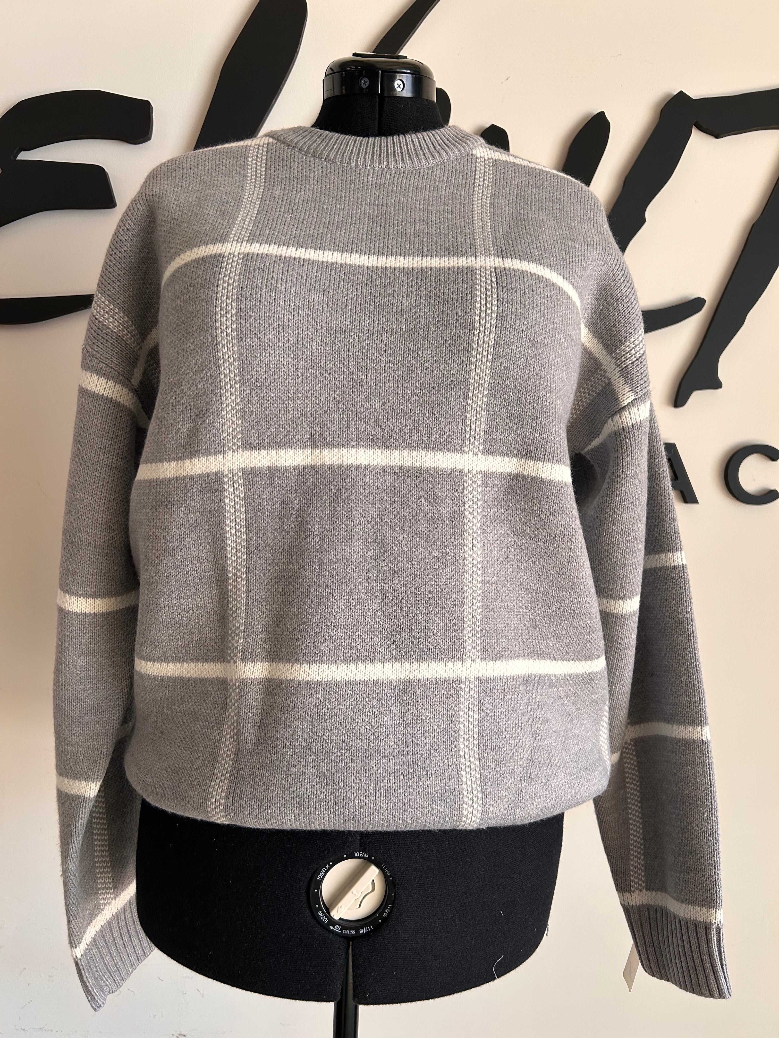 Grey Grid Sweater - The Vault by Sacha
