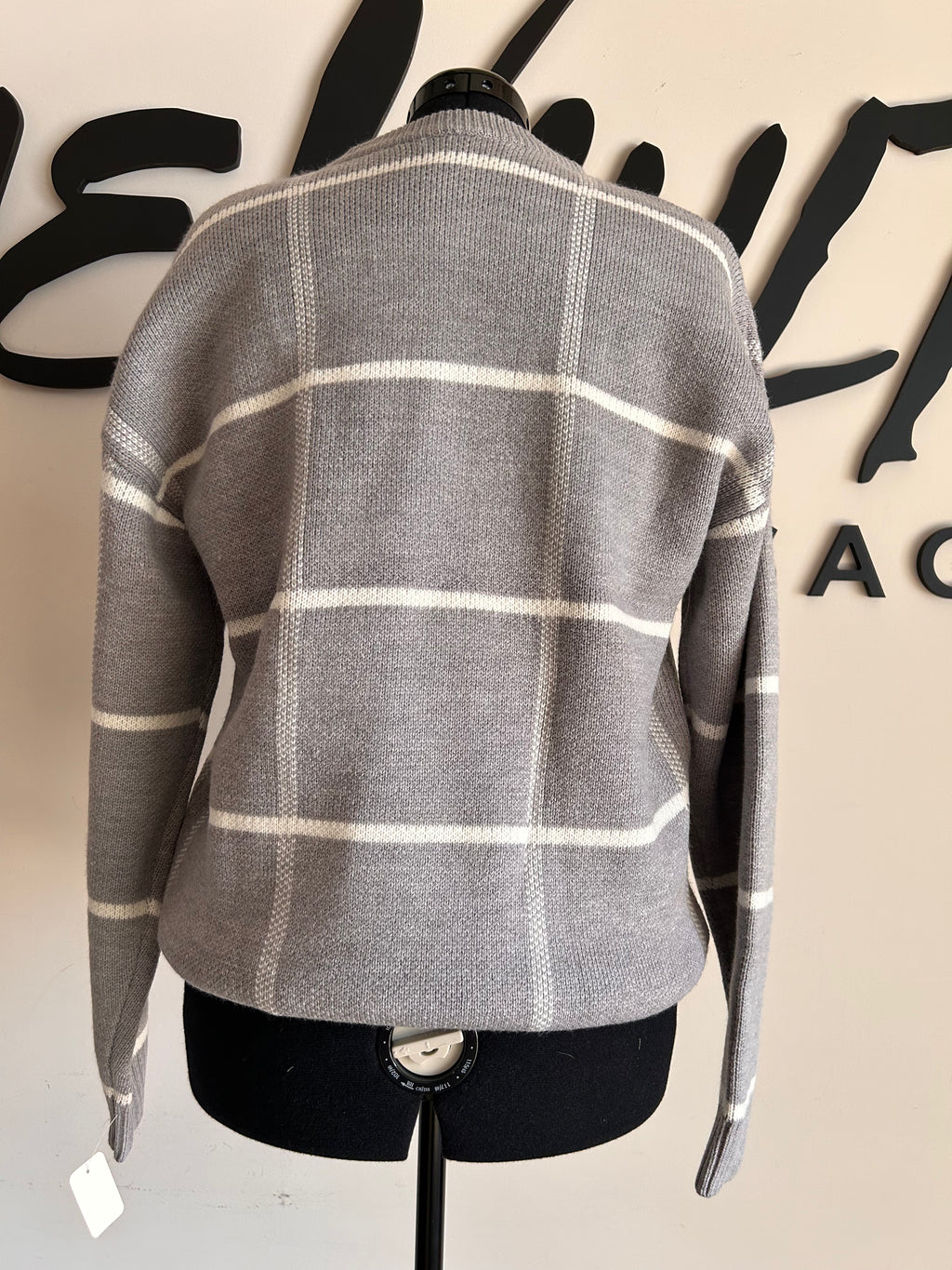 Grey Grid Sweater - The Vault by Sacha