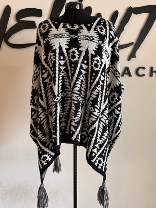 Aztec Poncho Sweater - The Vault by Sacha