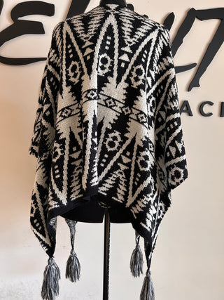 Aztec Poncho Sweater - The Vault by Sacha