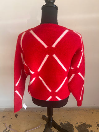 Red/White Grid Sweater - The Vault by Sacha