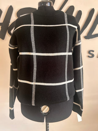 Black/White Grid Sweater - The Vault by Sacha