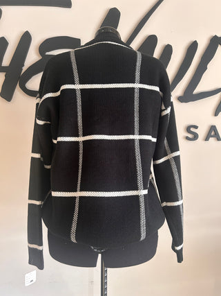 Black/White Grid Sweater - The Vault by Sacha