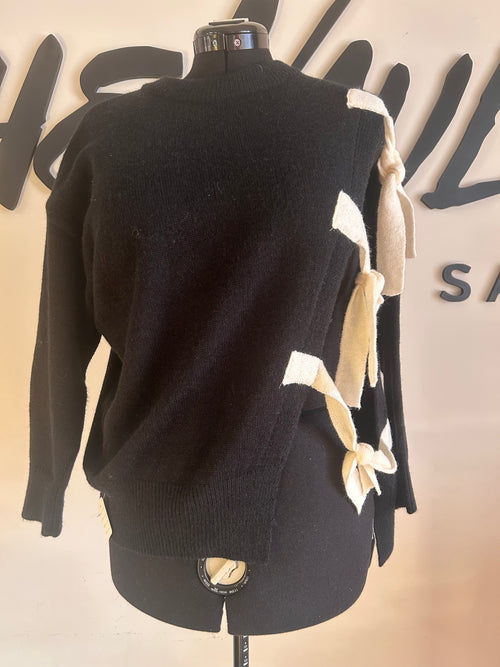 Black Lace Up Side Sweater - The Vault by Sacha