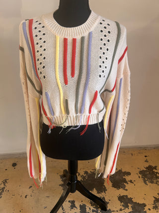 Cream Eyelet Sweater - The Vault by Sacha