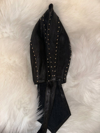 Genuine Leather perforated studded leather cap - The Vault by Sacha