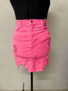 Neon Denim Skirt