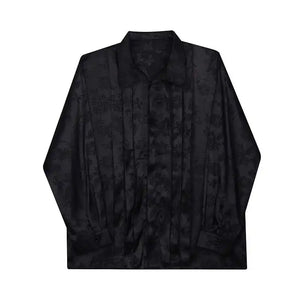 ￼Black Satin ￼Pleated blouse