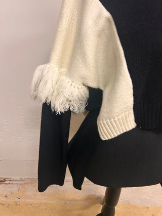 Black & White Fringe Sweater - The Vault by Sacha