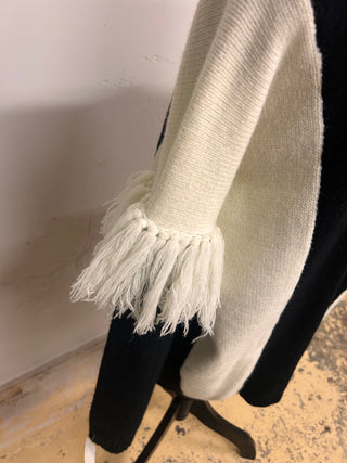Black & White Fringe Sweater - The Vault by Sacha