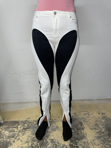 Black & White Contrast Jeans Size Small