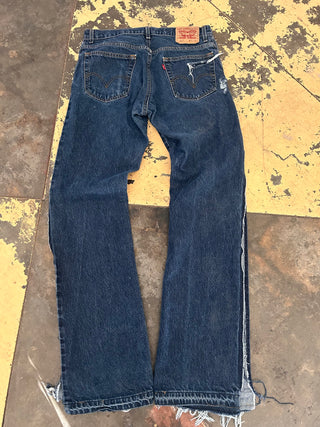 Custom Denim Drawstring Split Leg Jeans II Size 32 (6/8) - The Vault by Sacha