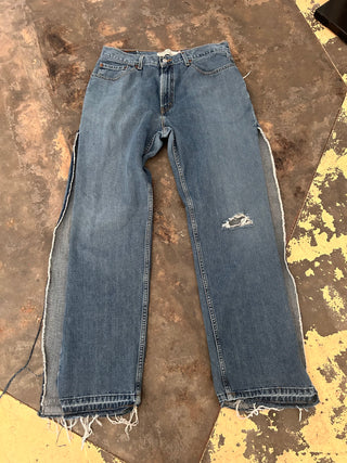 Custom Denim Drawstring Split Leg Jeans III | Size 34 (8/10)