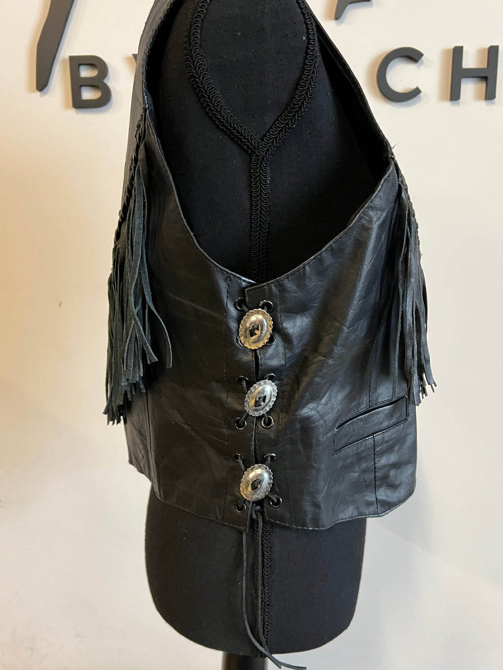 Black Flower Cut Out Fringe Vest - The Vault by Sacha