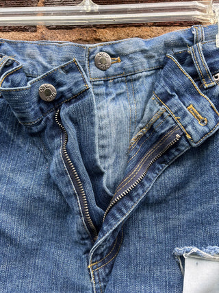 Drawstring Custom Kilted Stretch Denim Shorts  | Size 42 (19/20) Plus Size - The Vault by Sacha