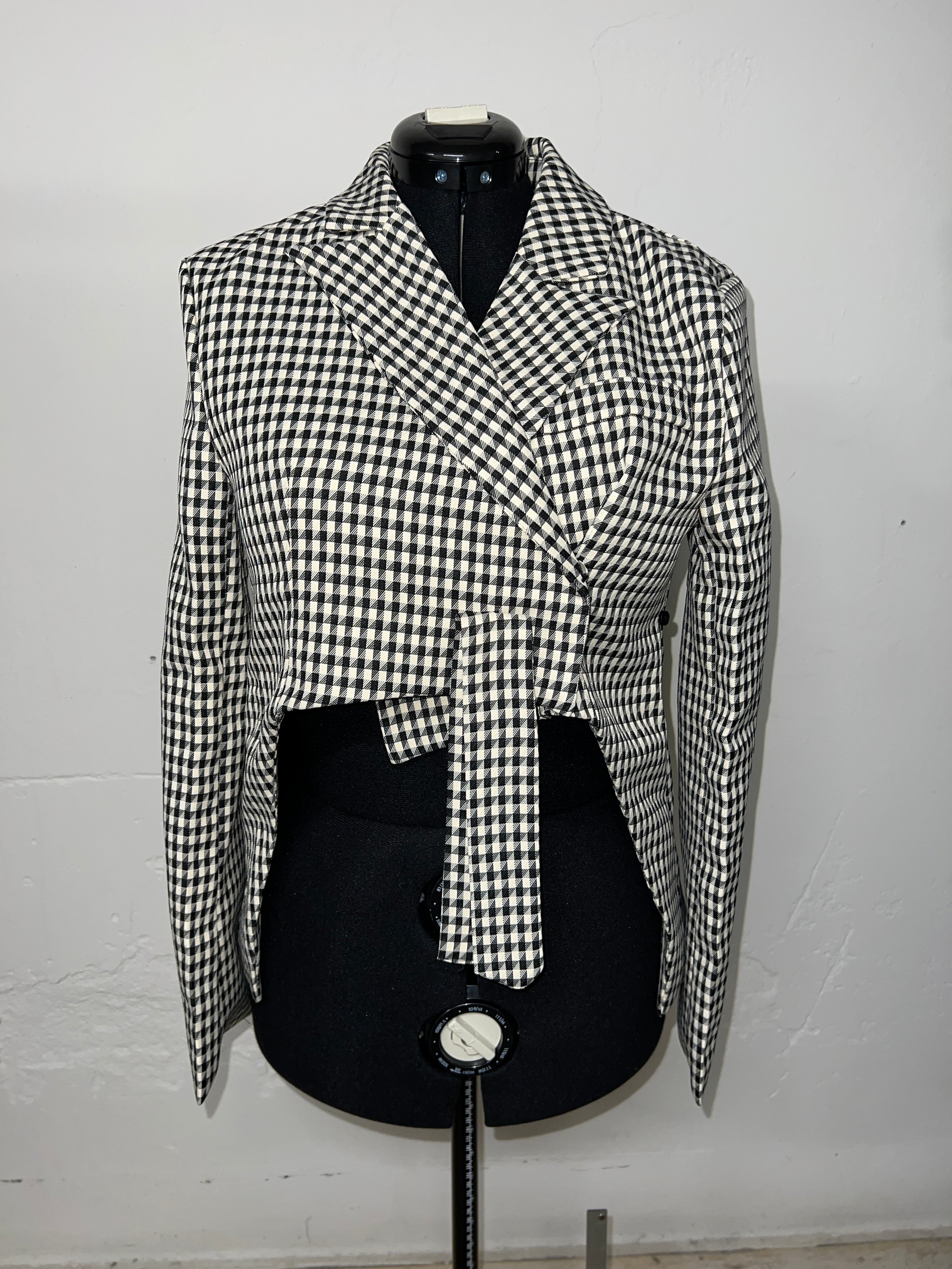 High Low Gingham Blazer