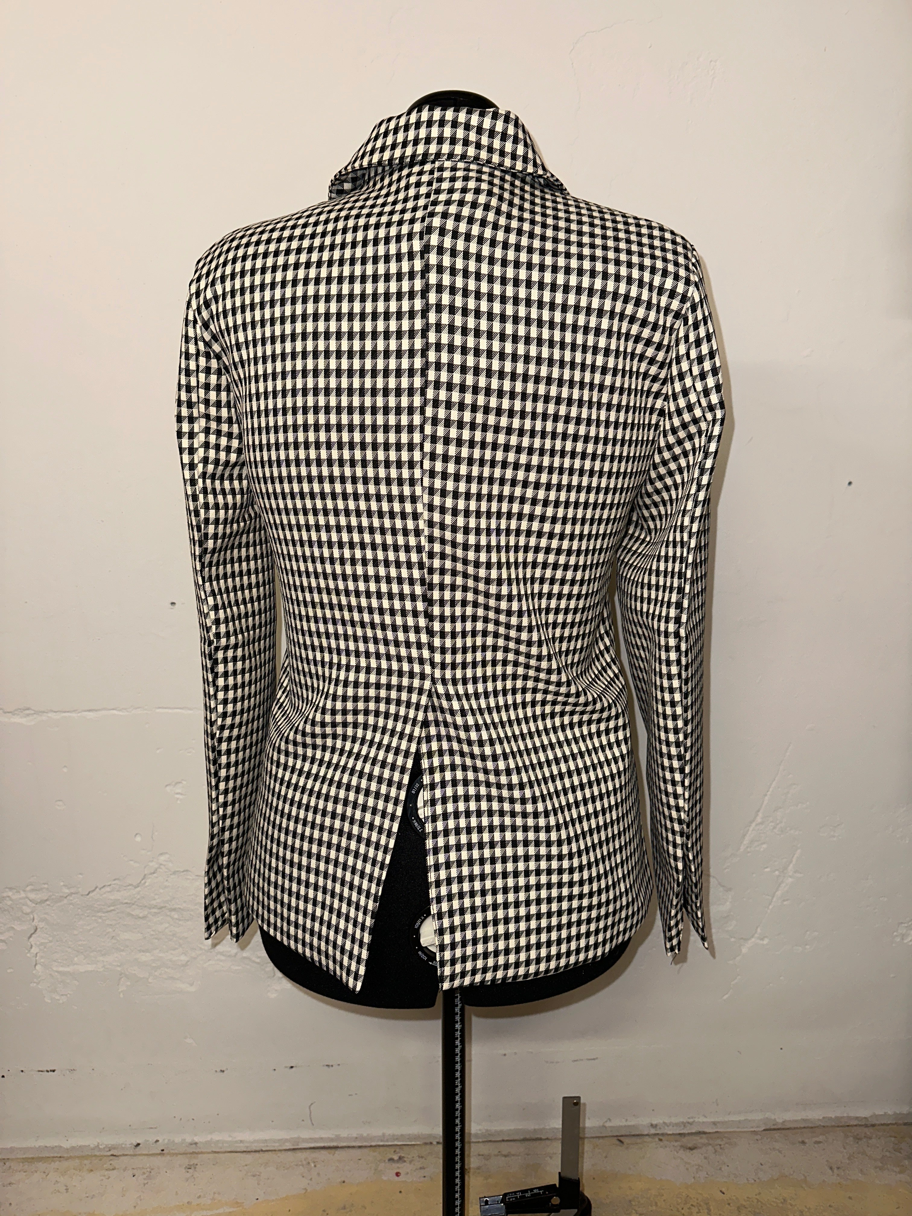 High Low Gingham Blazer