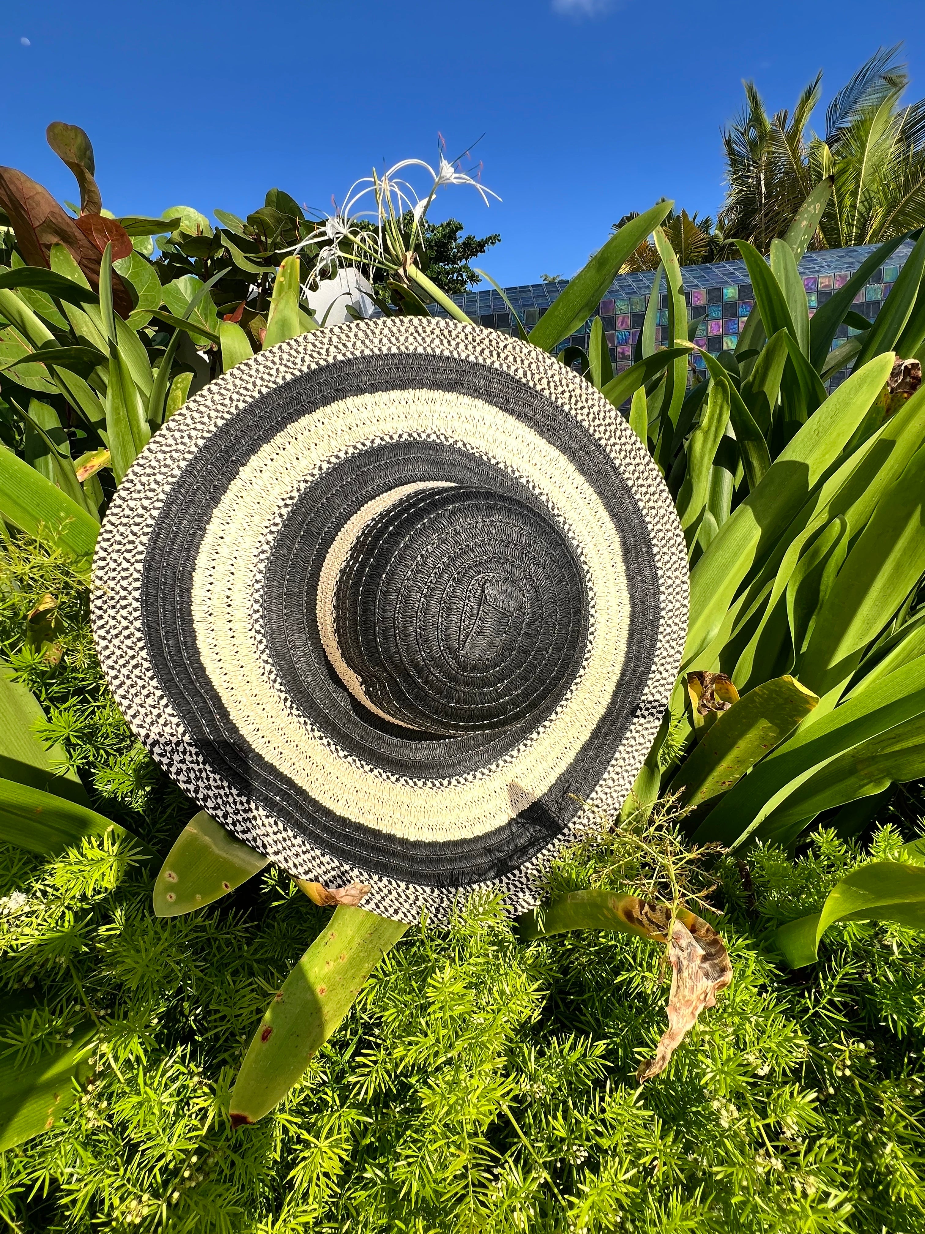 Lulu's Sunshine Sweetness Black Striped Floppy Hat - The Vault by Sacha