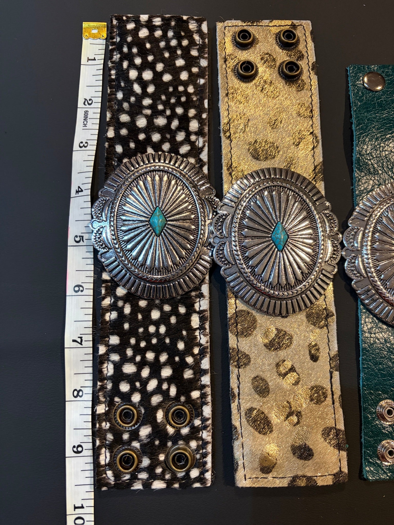 The Concho Collection - Genuine Leather Cuff Bracelet - The Vault by Sacha