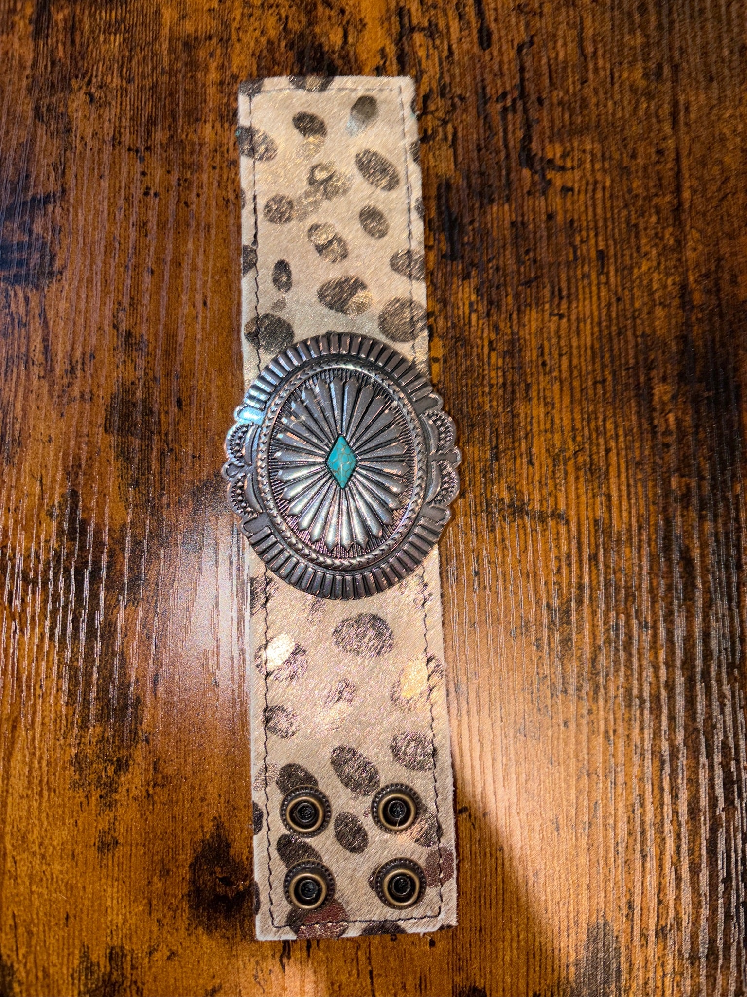 The Concho Collection - Genuine Leather Cuff Bracelet - The Vault by Sacha