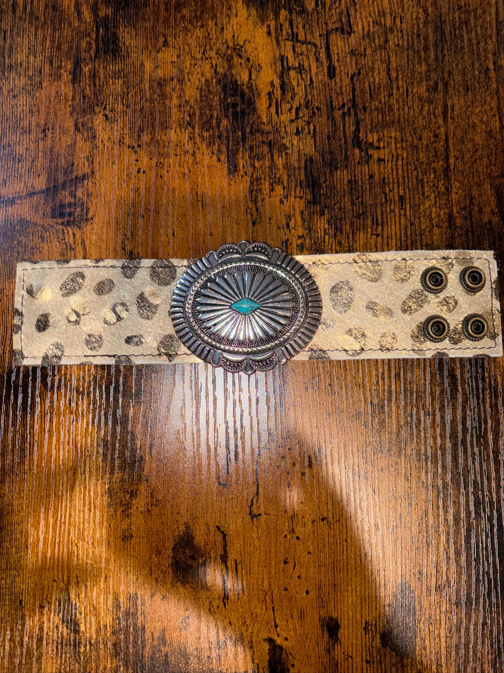The Concho Collection - Genuine Leather Cuff Bracelet - The Vault by Sacha