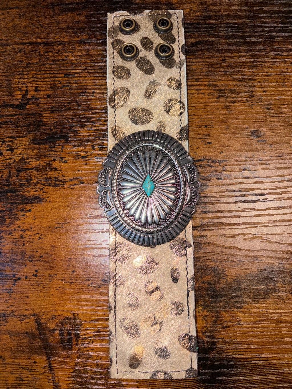 The Concho Collection - Genuine Leather Cuff Bracelet - The Vault by Sacha