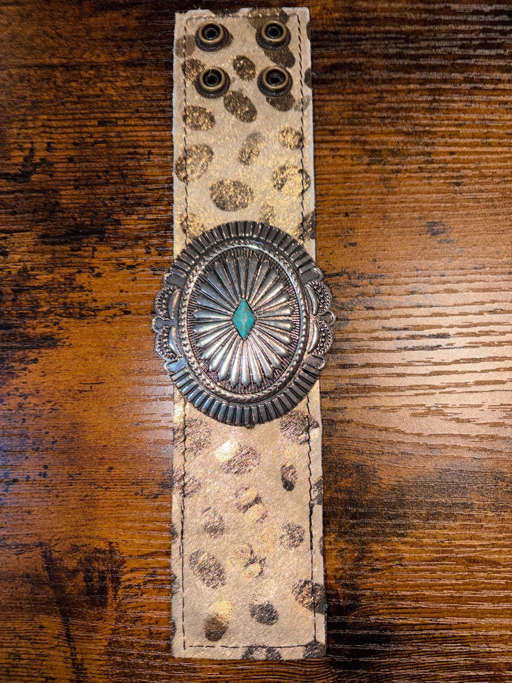 The Concho Collection - Genuine Leather Cuff Bracelet - The Vault by Sacha