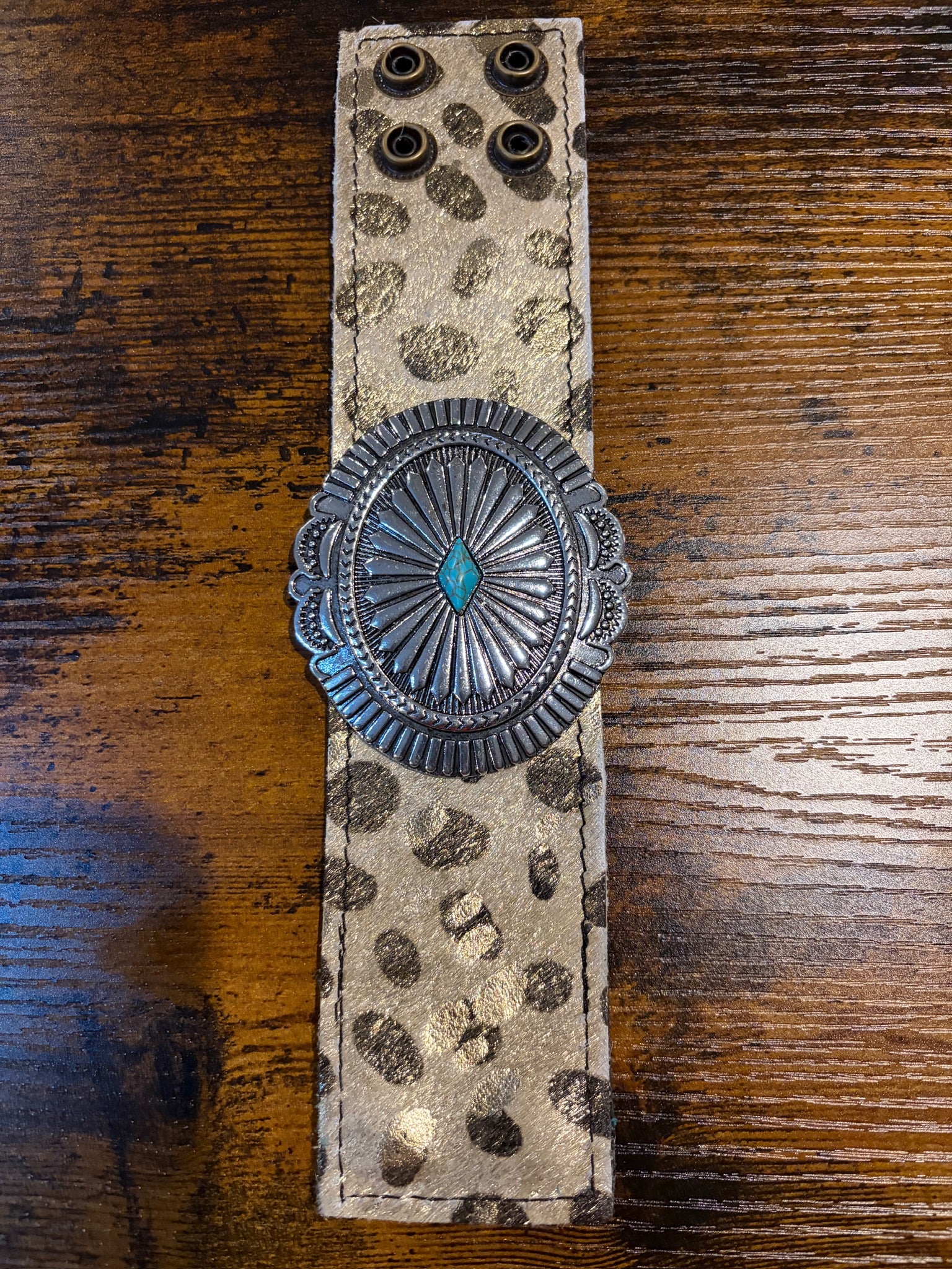 The Concho Collection - Genuine Leather Cuff Bracelet - The Vault by Sacha