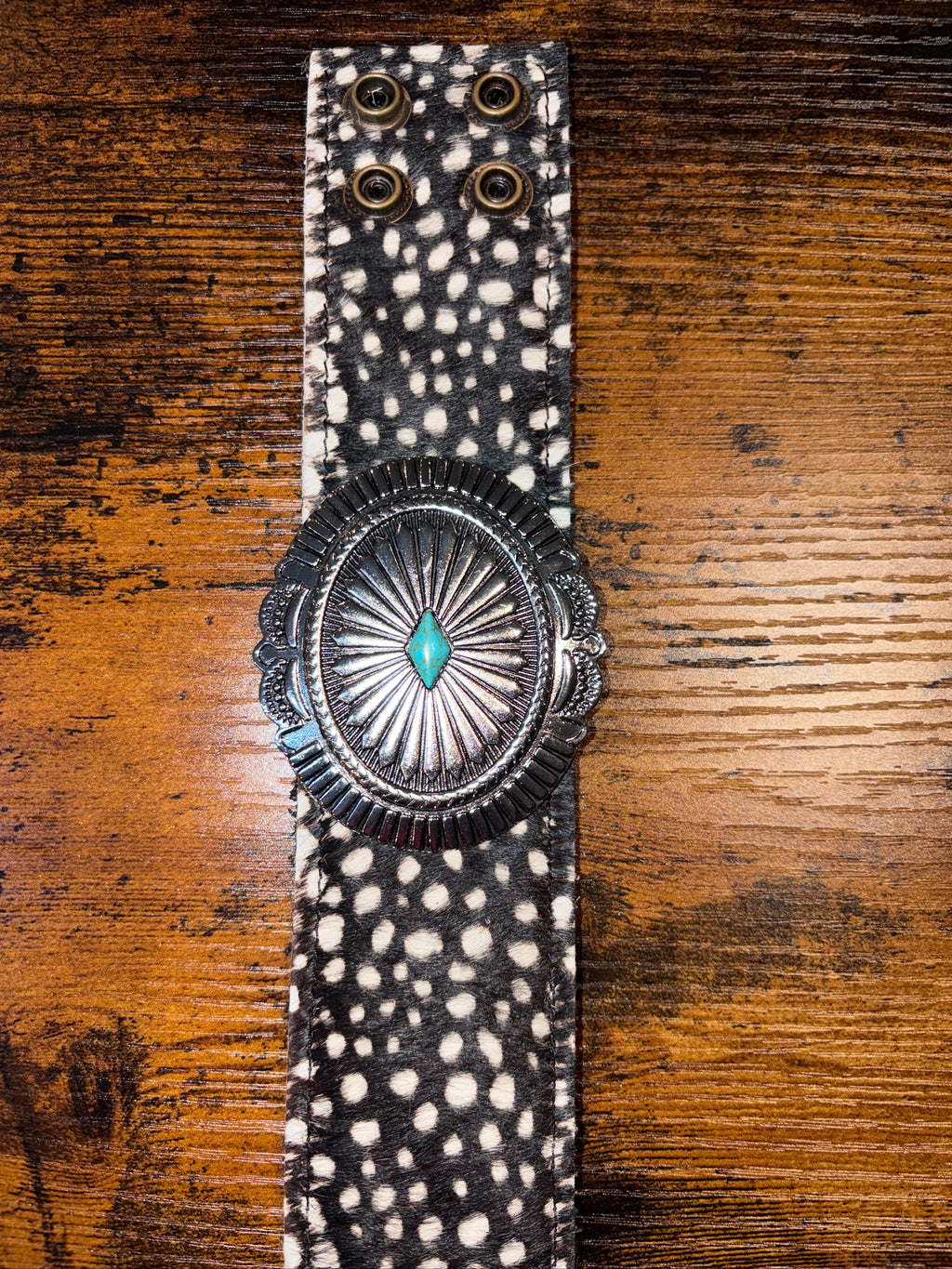 The Concho Collection - Genuine Leather Cuff Bracelet - The Vault by Sacha