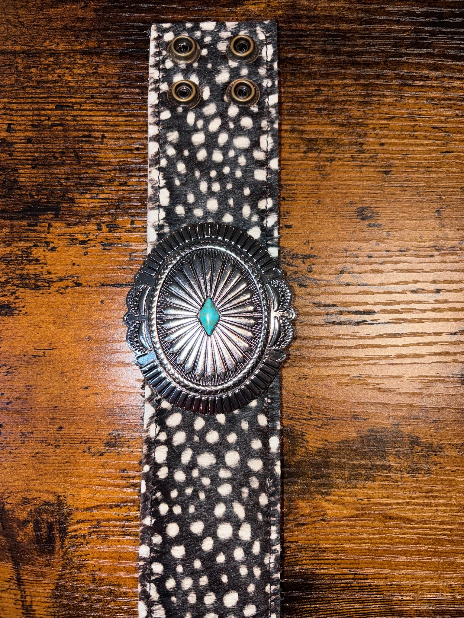 The Concho Collection - Genuine Leather Cuff Bracelet - The Vault by Sacha