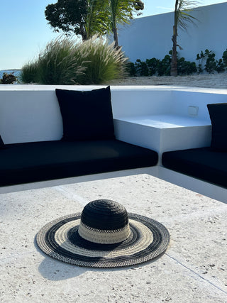 Lulu's Sunshine Sweetness Black Striped Floppy Hat - The Vault by Sacha