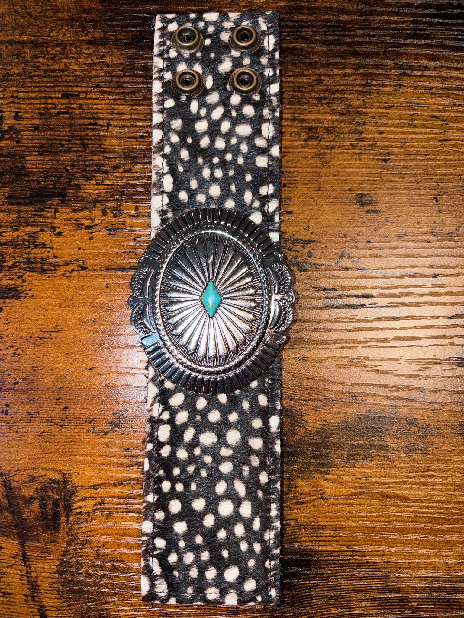 The Concho Collection - Genuine Leather Cuff Bracelet - The Vault by Sacha