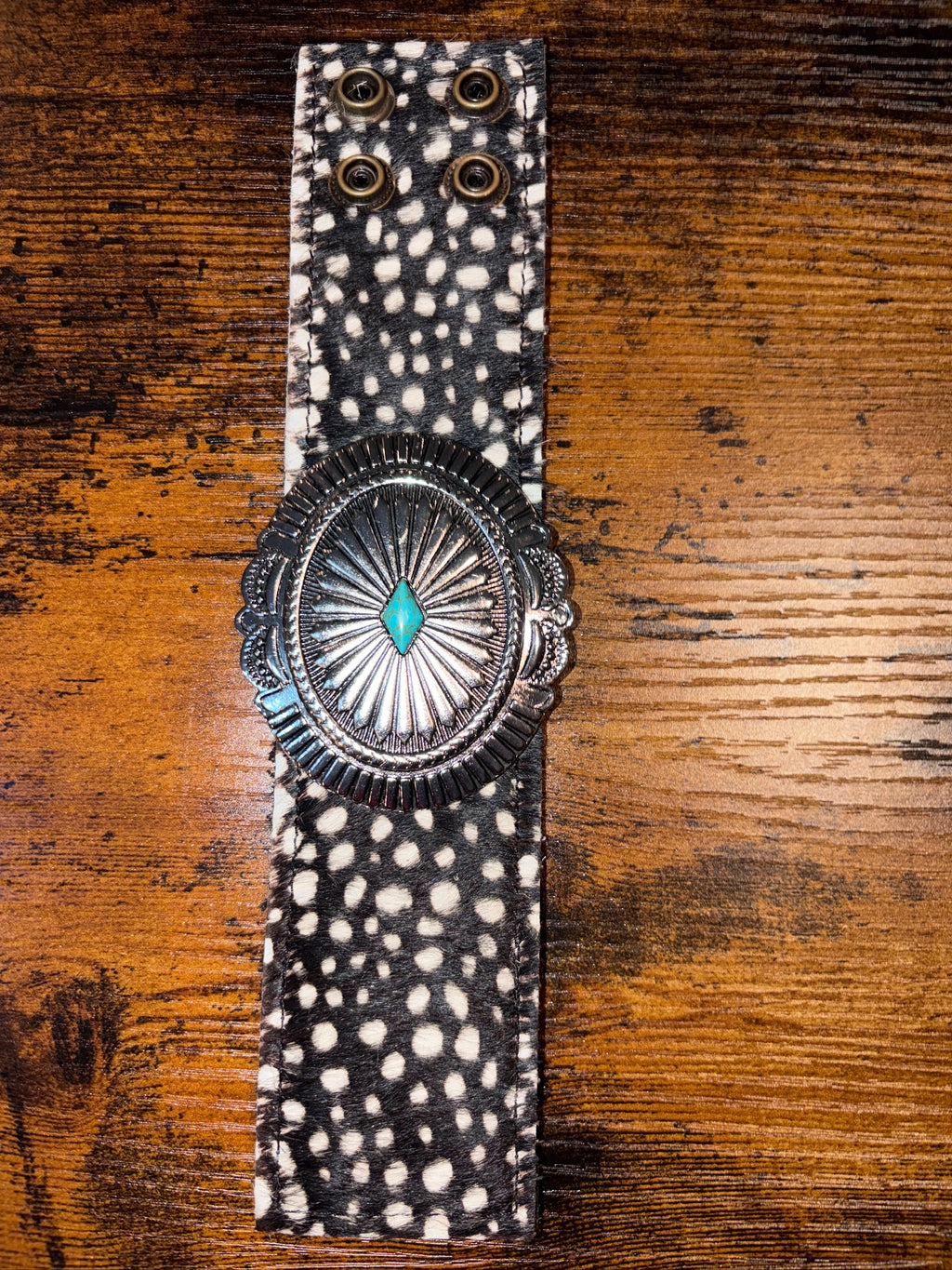 The Concho Collection - Genuine Leather Cuff Bracelet - The Vault by Sacha